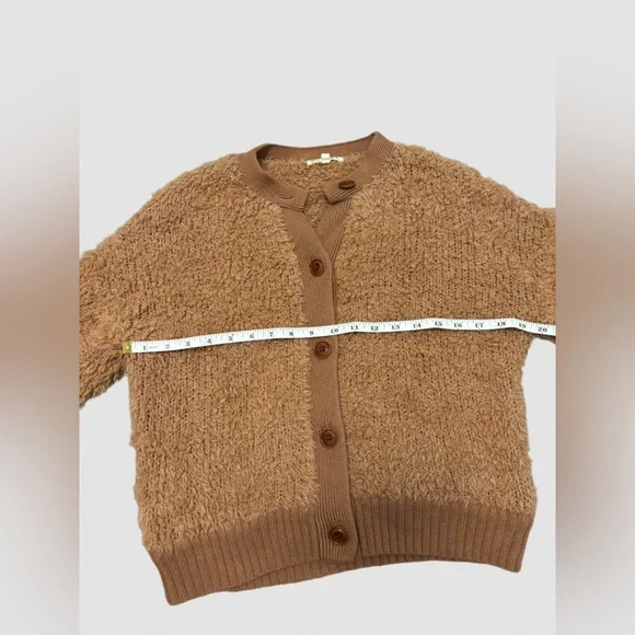 Alex Mill Wool Teddy Cardigan Sweater Brown Tan Size M - Picture 8 of 10